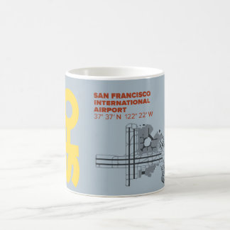 Mug Carte de diagramme de l'aéroport de San Francisco