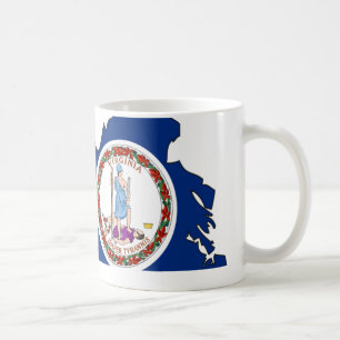 Mug Carte de drapeau de la Virginie