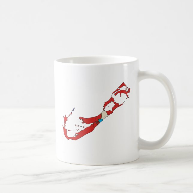 Mug Carte de drapeau des Bermudes normale (Droite)