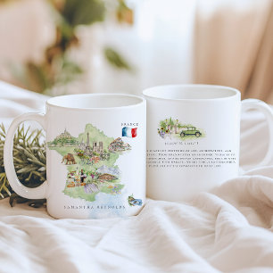Mug Carte de France illustrée à l'aquarelle   Monogram