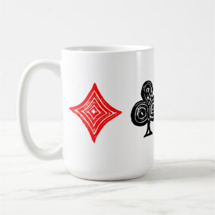 Mug Carte de jeu noir/blanc/rouge Tous les symboles Li