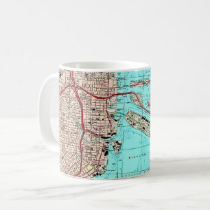 Mug Carte de la Baie de Biscayne à Miami