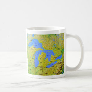 Mug Carte de la conception de Great Lakes