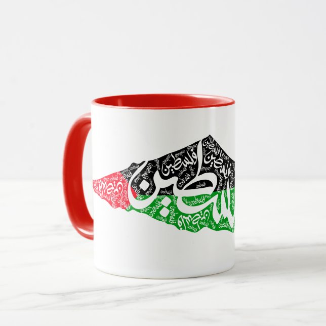 Mug Carte de la Palestine libre et drapeau du Canada ( (Devant gauche)