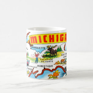 Mug Carte de la péninsule supérieure du Michigan