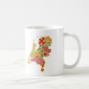 Mug Carte de la province de Hollande Style Patchwork b