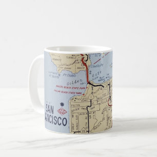 Mug Carte de la région de San Francisco 