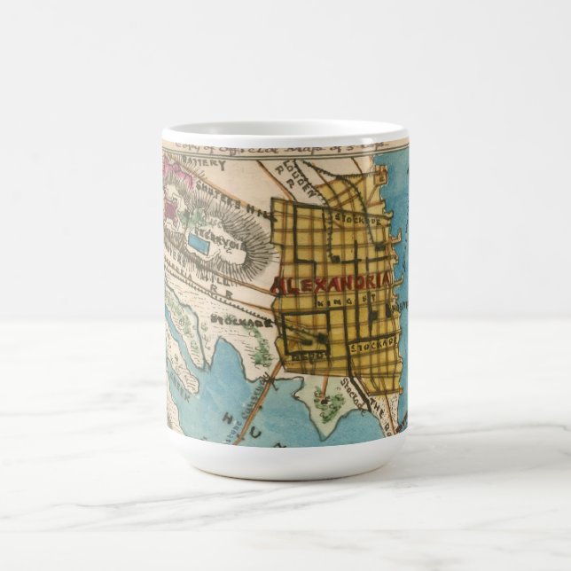 Mug Carte de l'Alexandrie VA et villes voisines (Centre)