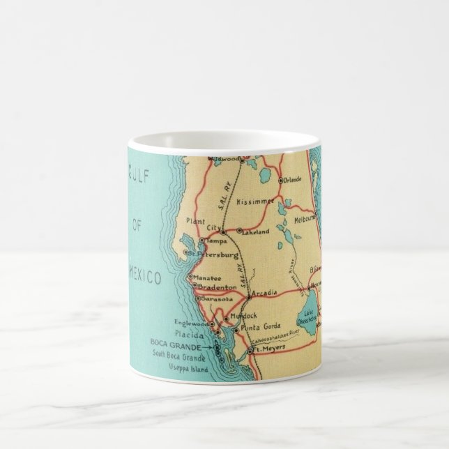 Mug Carte de l'île de Boca Grande Useppa en Floride (Centre)