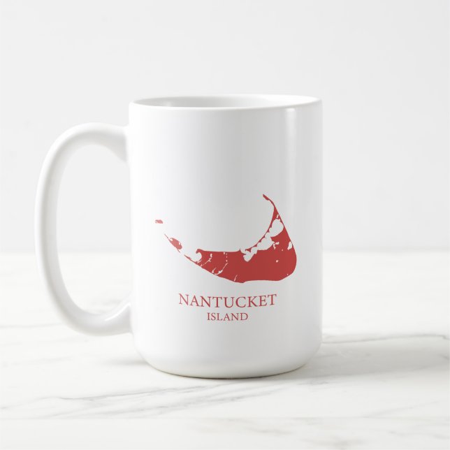 Mug Carte de l'île Nantucket rouge (Gauche)