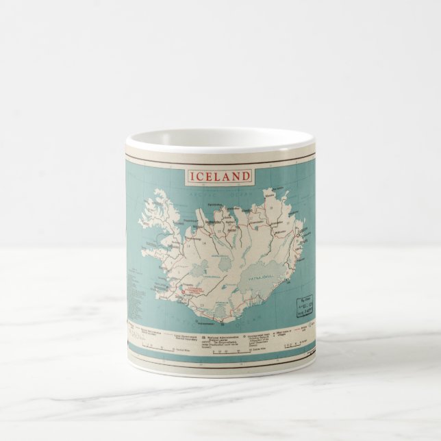Mug Carte de l'Islande (circa 1959) (Centre)