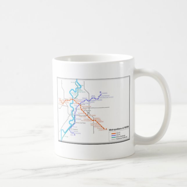 Mug Carte de métro de Roma (Droite)