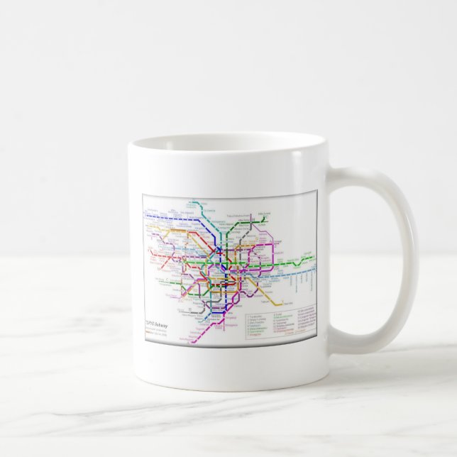 Mug Carte de métro de Tokyo (Droite)