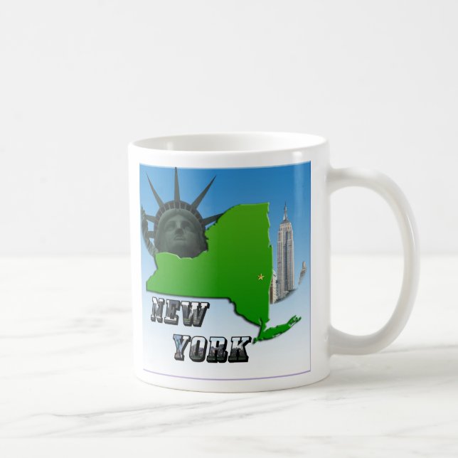Mug Carte de New York, Statue de la Liberté, Monument (Droite)