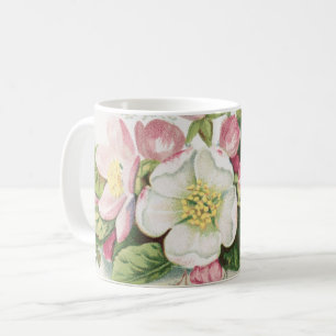 Mug Carte de Noël rétro vintage, fleurs de pommier