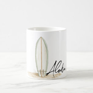 Mug Carte de Surf Tropical Aloha