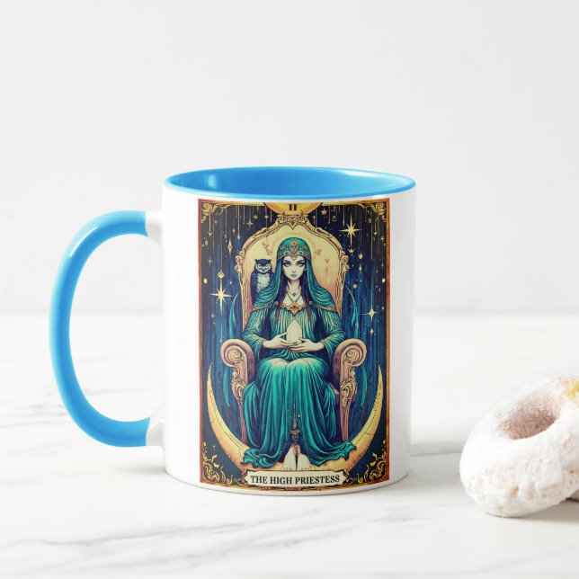 Mug Carte de tarot, la Grande Prêtresse 2 (Avec donut)