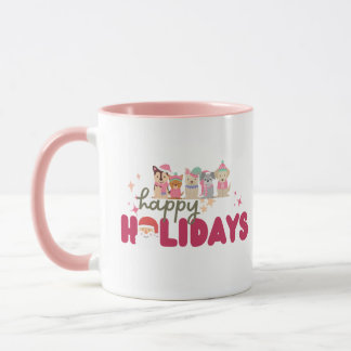 Mug Carte de vacances à plat pour chien en famille ou 