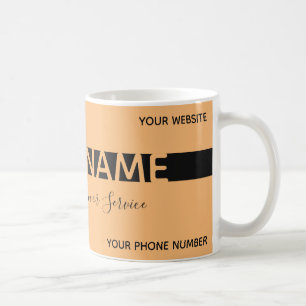 Mug Carte de visite simple orange noir rayé