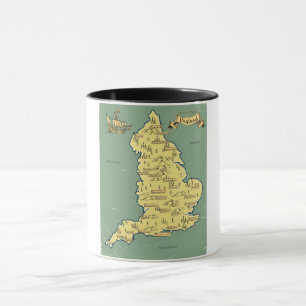 Mug Carte de Voyage illustrée de l'Angleterre