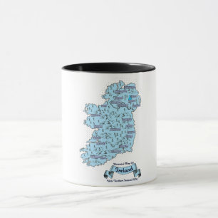 Mug Carte de voyage illustrée d'Irlande