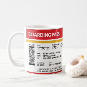 Mug Carte d'embarquement - Rouge