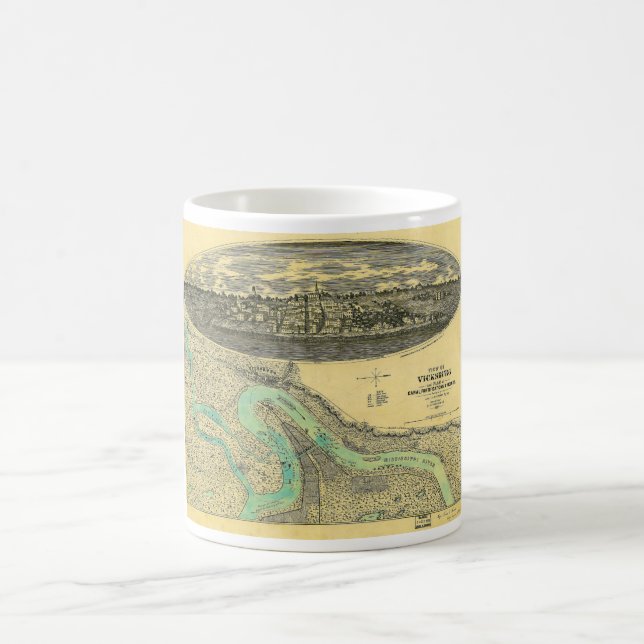 Mug Carte d'ère de guerre civile de Vicksburg (Centre)