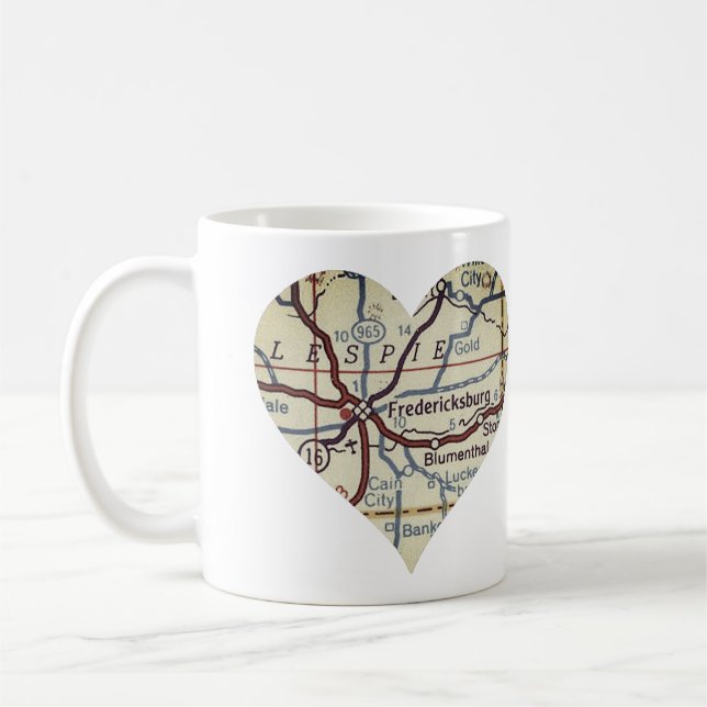 Mug Carte des années 50 de Fredericksburg (Gauche)
