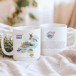 Mug Carte des Pays-Bas illustrée à l'aquarelle   Monog