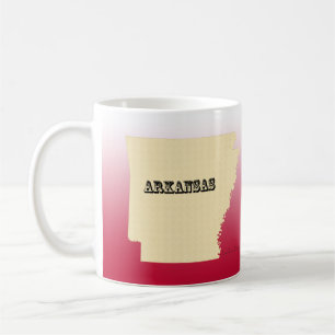 Mug - Carte d'état de l'Arkansas avec la ville