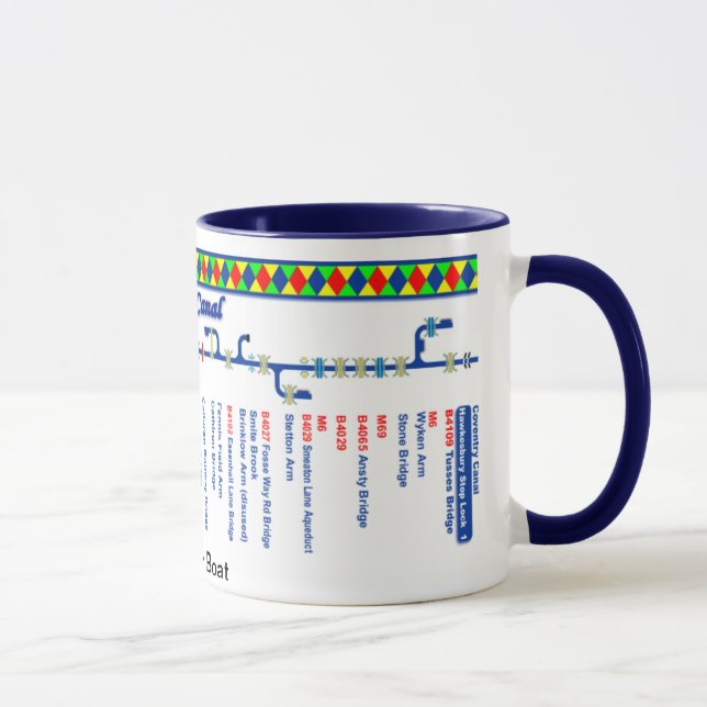 Mug Carte d'itinéraire de canal d'Oxford (1 de 4) (Droite)
