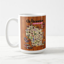 Carte du club de café du Wisconsin