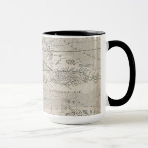 Mug Carte du   des Caraïbes 1715