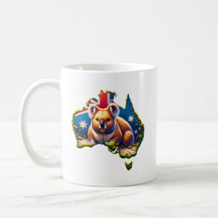 Mug Carte du drapeau australien Koala Bear