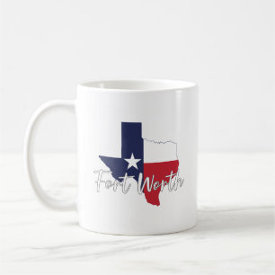 Mug Carte du drapeau de Fort Worth, Texas