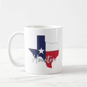 Mug Carte du Drapeau de Houston, Texas
