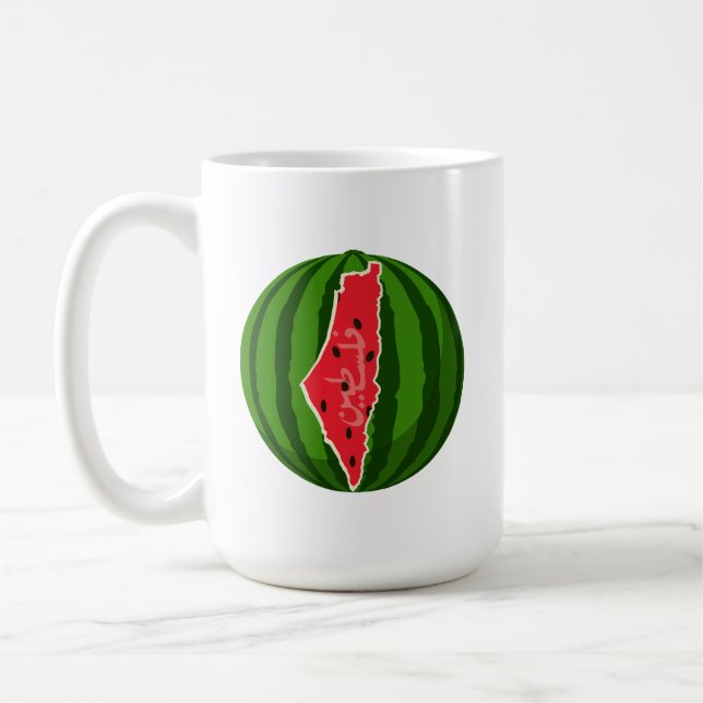 Mug Carte du drapeau de la pastèque palestinienne. Pal (Gauche)