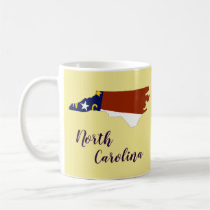 Mug Carte du drapeau de l'État de Caroline du Nord