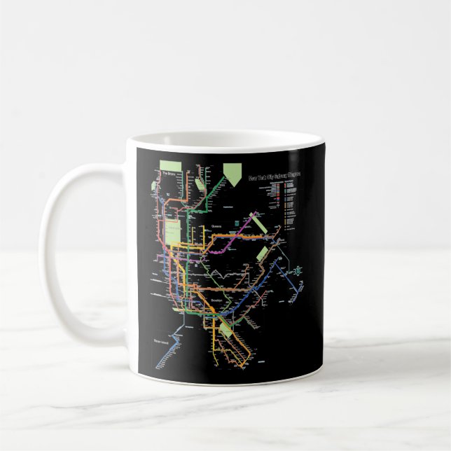 Mug Carte du métro New York City I Heart Ny (Gauche)