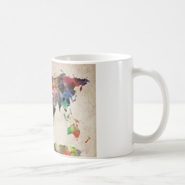 Mug Carte du monde Aquarelle urbaine (Droite)