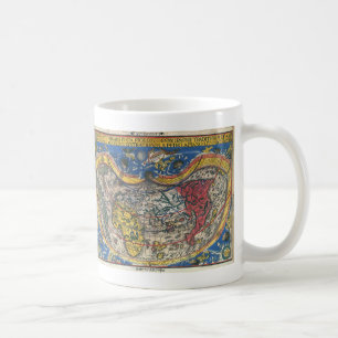 Mug Carte du monde en forme de cœur antique de Peter A