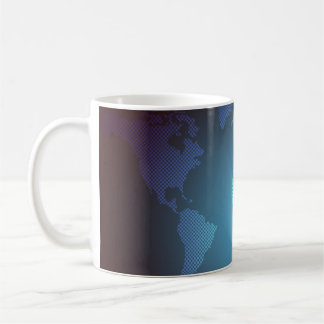 Mug Carte du monde numérique en dégradé de points