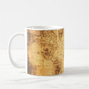 Mug Carte du Vieux-Monde : Parchemin Vintage