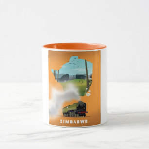 Mug Carte du Zimbabwe affiche illustrée