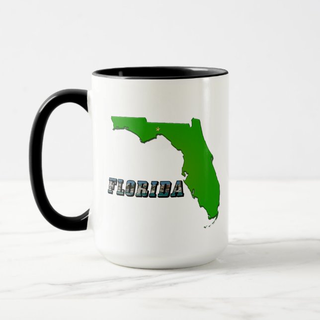 Mug Carte et texte de l'État de Floride (Gauche)