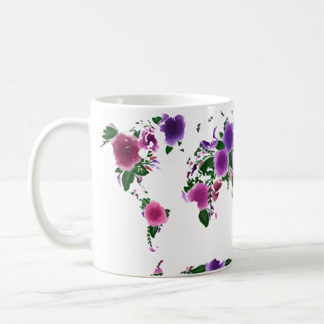 Mug Carte florale du monde (Gauche)