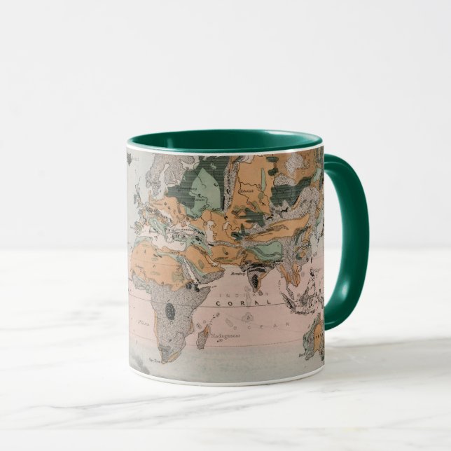 Mug Carte géologique du monde (Devant droit)
