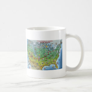 Mug Carte historique de bande dessinée de l'itinéraire