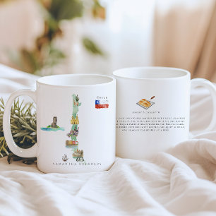 Mug Carte illustrée de Chili à l'aquarelle   Monogramm