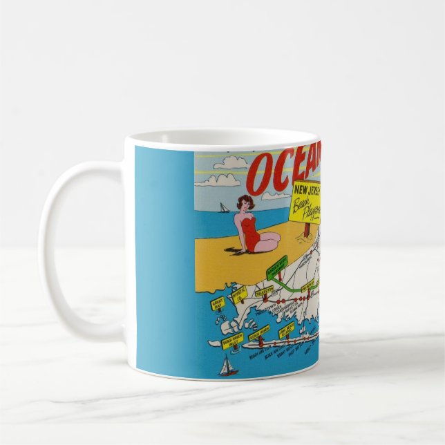 Mug Carte illustrée de Jersey Shore (Gauche)
